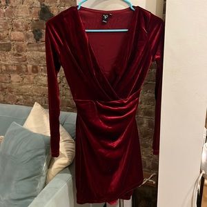 Maroon Long Sleeve Dress